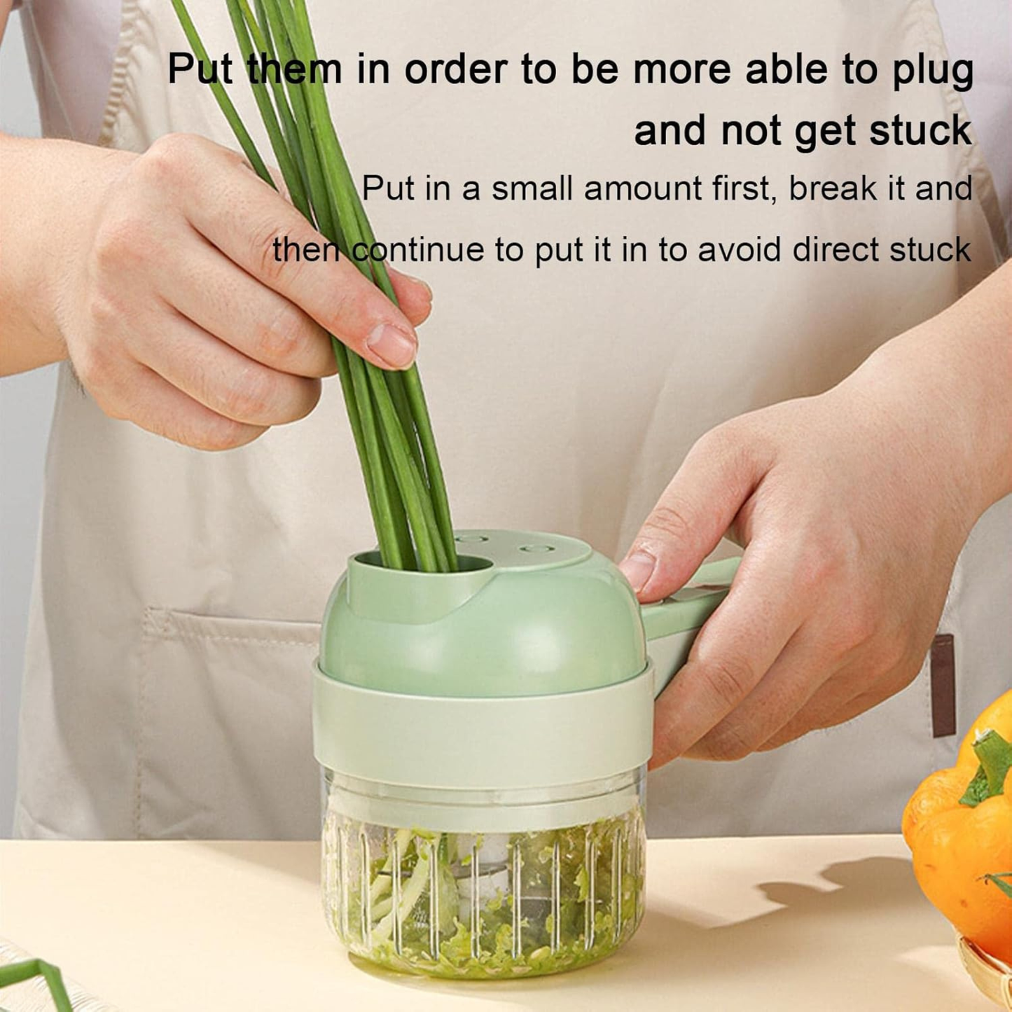 4-i-1 Smart Kjøkkenhakker™ – Hakk, Kvern og Forbered på Sekunder