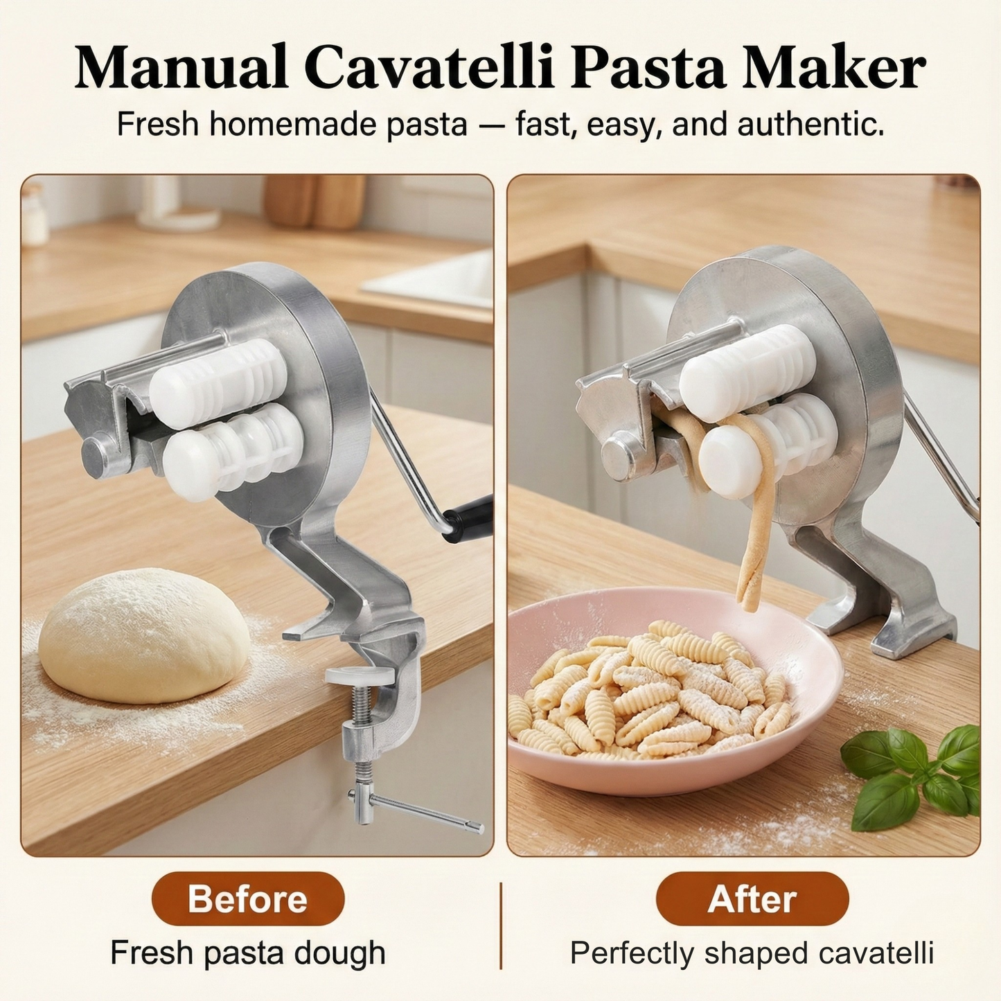 クランプ付き手動カヴァテッリパスタメーカー
