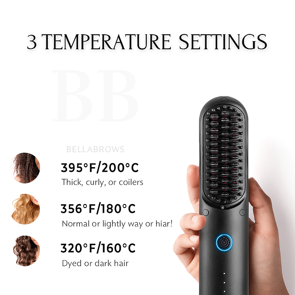 Portable smoothing brush – Tame your unruly strands. In seconds.