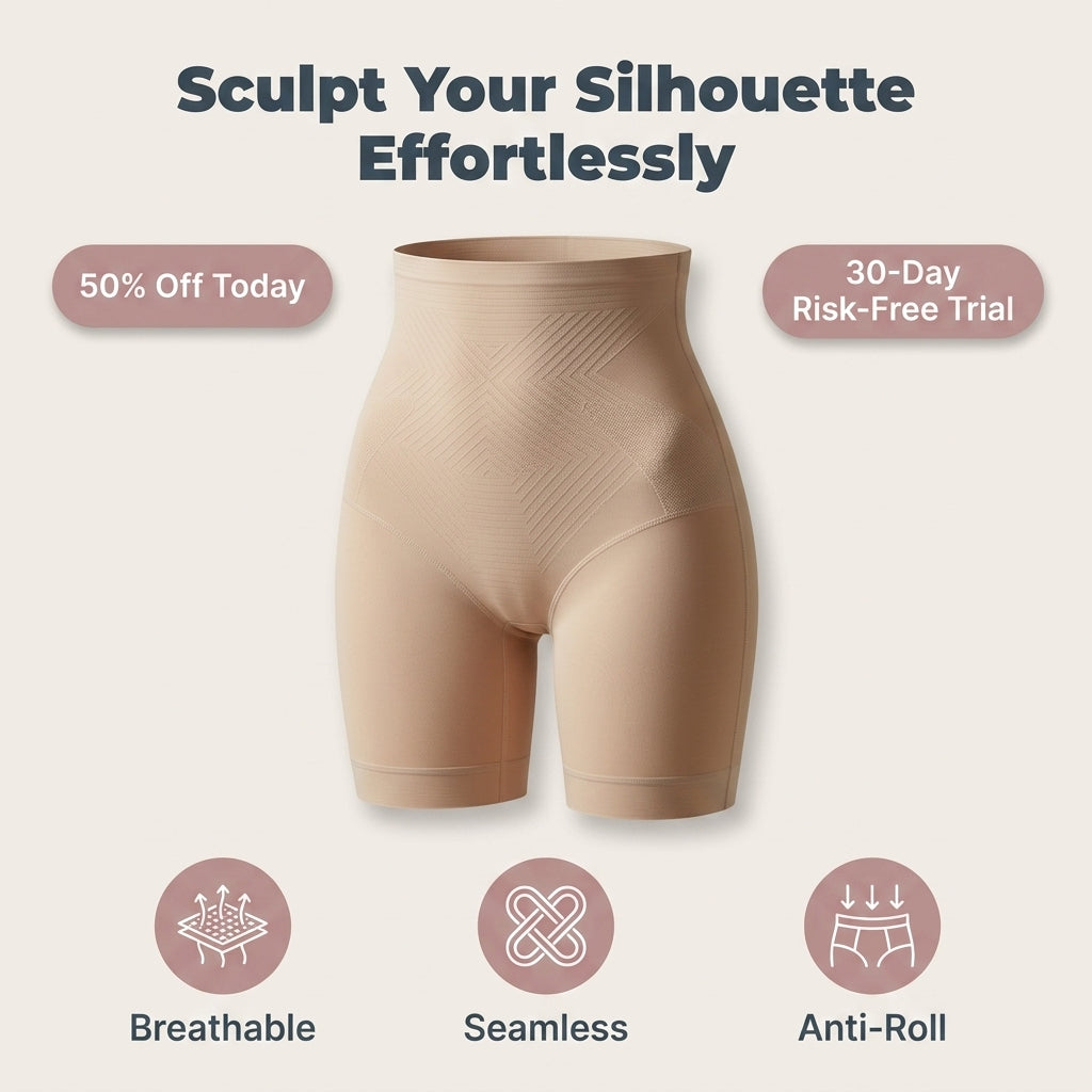 LuxeSculpt™ Seamless Tummy Control Shapewear Shorts