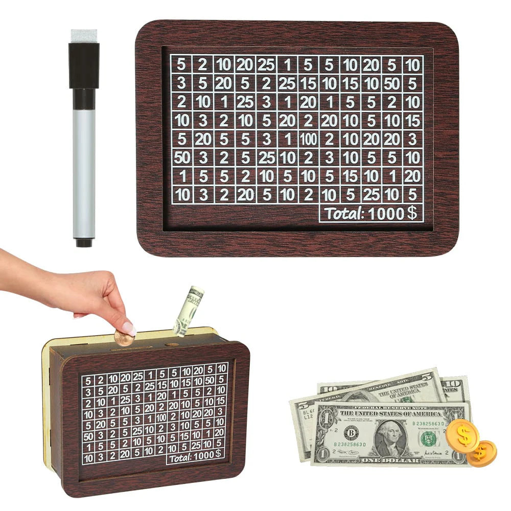 Wooden Savings Challenge Box – Turn Saving into a Fun Habit