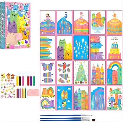 Magic Squeegee Verfset™ – Pel, Schraap & Ontdek Regenboogkunst