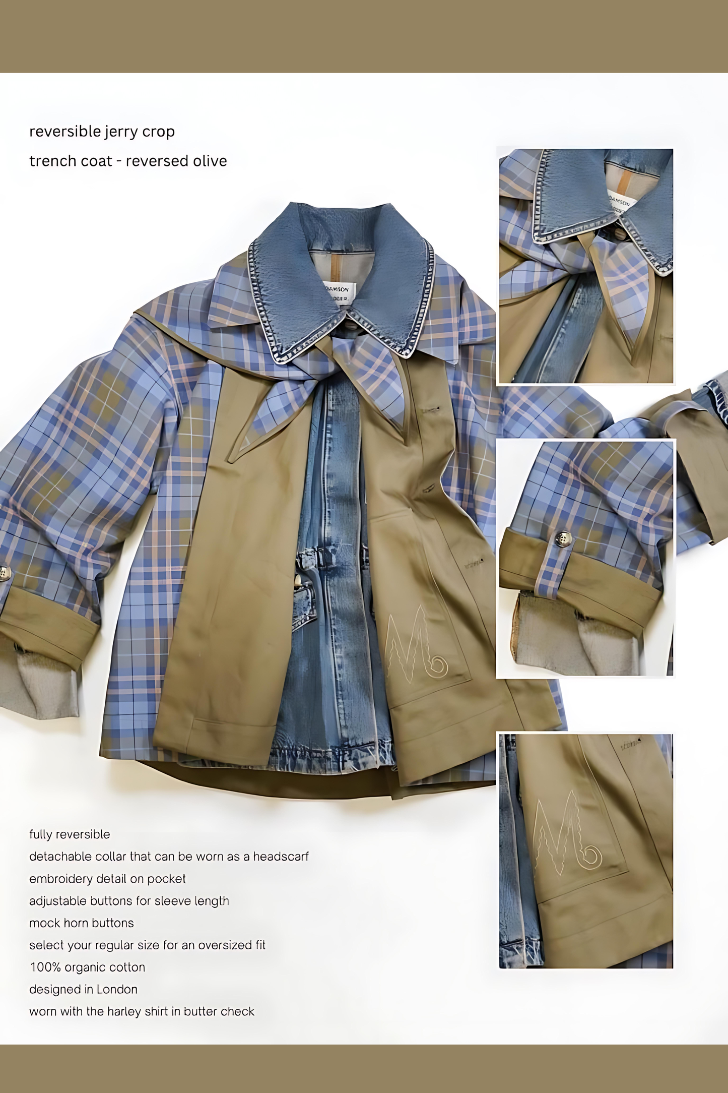 Jerry Crop Trench – Reversible Design for the Fearlessly Stylish ✨