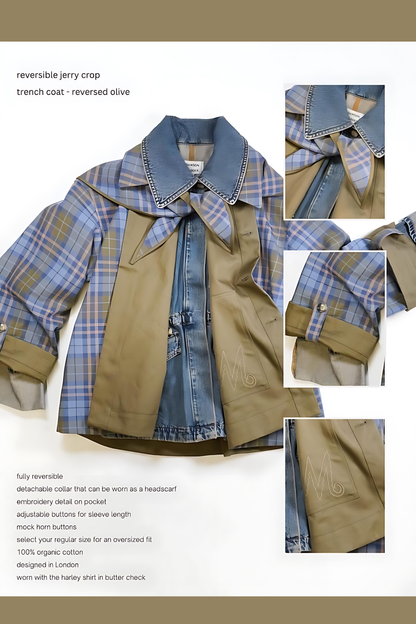 Jerry Crop Trench – Reversible Design for the Fearlessly Stylish ✨