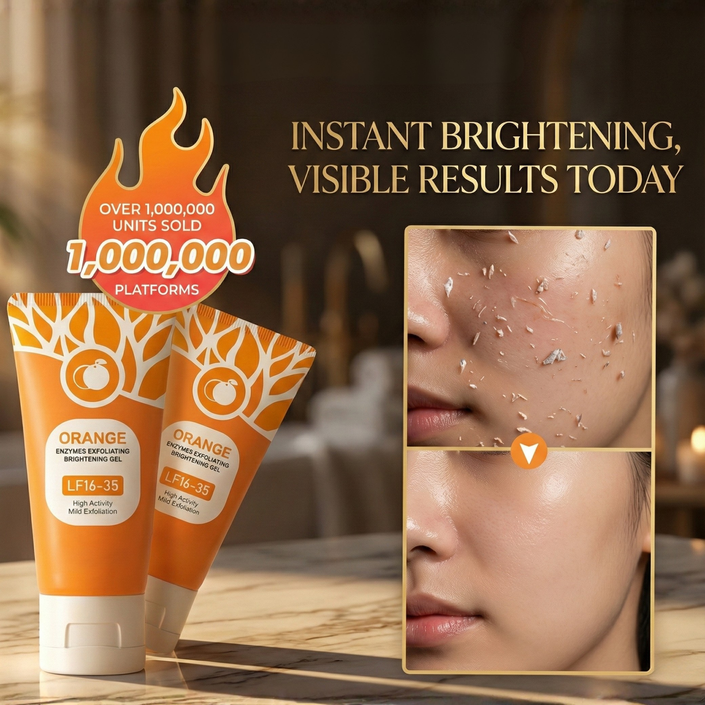 Auraglow™ Citrus Enzym Exfoliërende Gel voor Donkere Vlekken & Soepele Huid