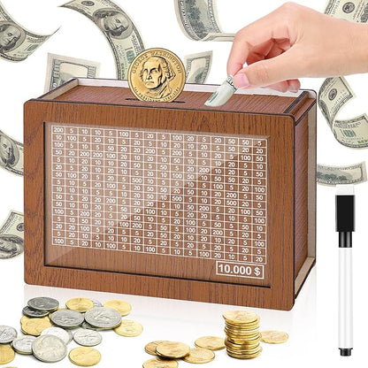 Wooden Savings Challenge Box – Turn Saving into a Fun Habit