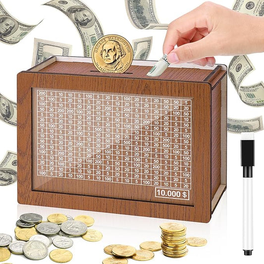 Wooden Savings Challenge Box – Turn Saving into a Fun Habit