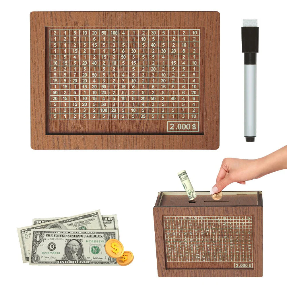Wooden Savings Challenge Box – Turn Saving into a Fun Habit