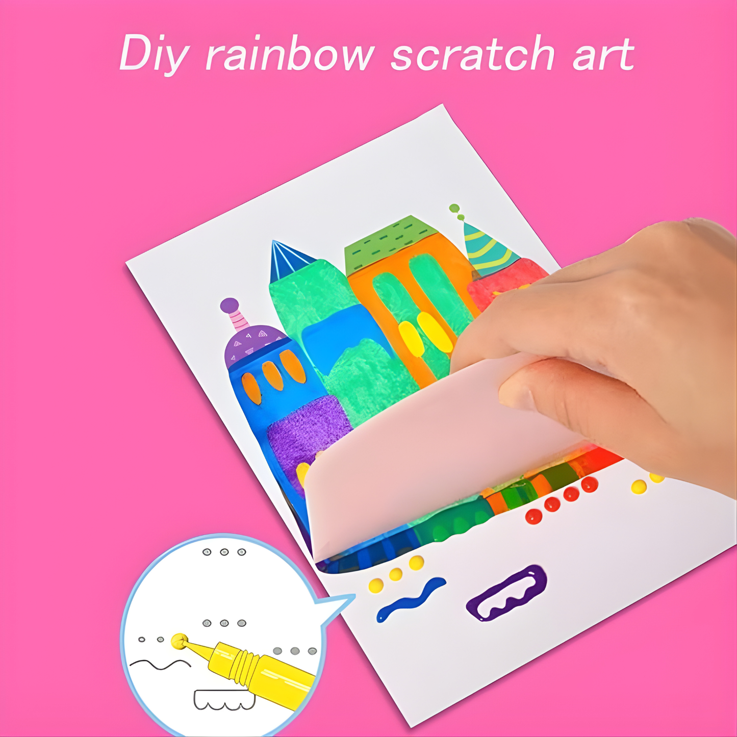 Magic Squeegee Verfset™ – Pel, Schraap & Ontdek Regenboogkunst