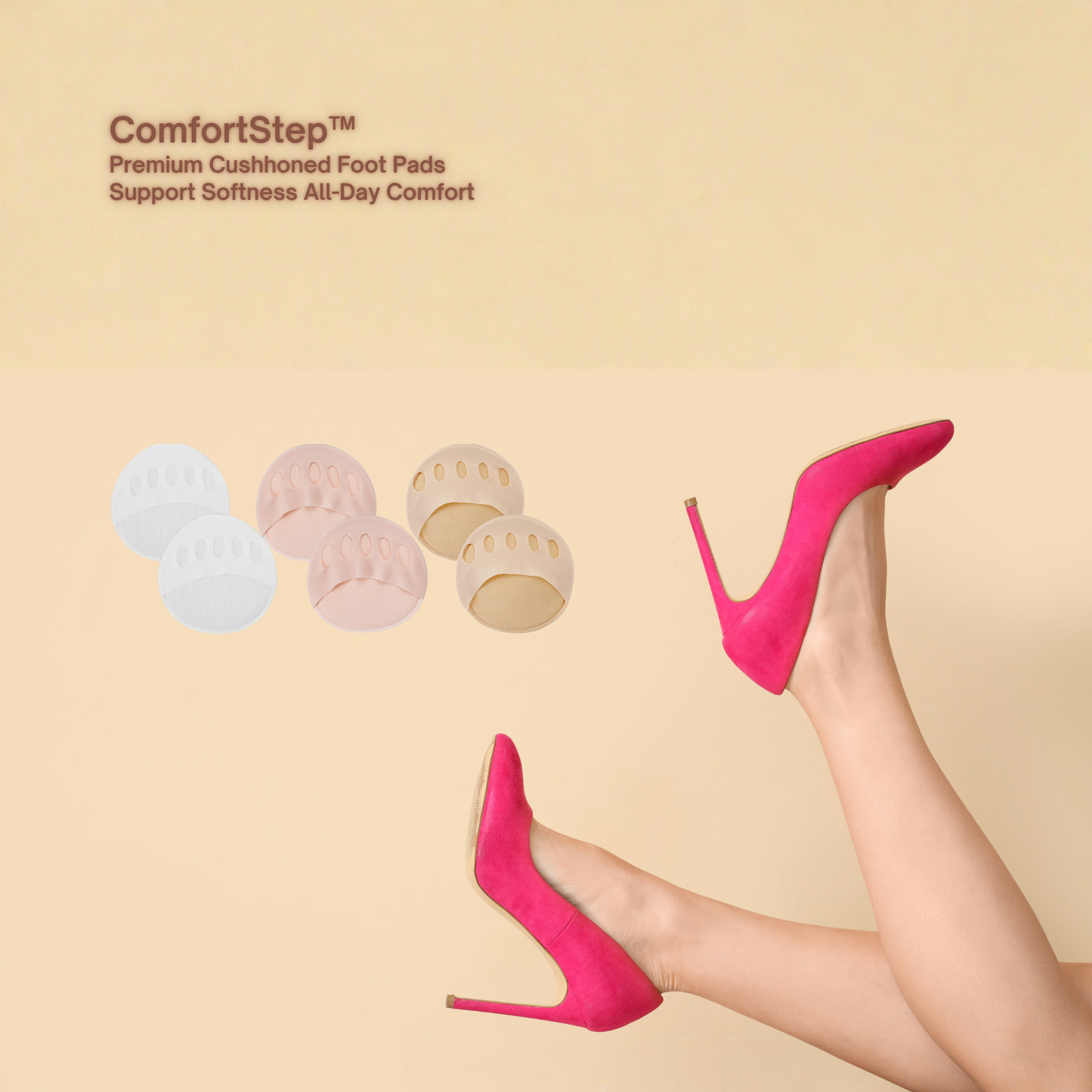 ComfortStep™ Női Párnázott Elülső Talprész Párnák Fájdalommentes Sarokért