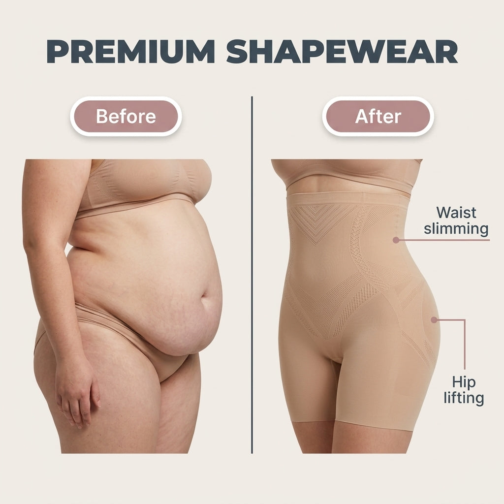 LuxeSculpt™ Seamless Tummy Control Shapewear Shorts