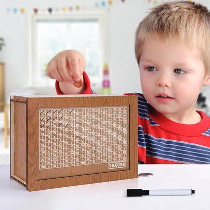 Wooden Savings Challenge Box – Turn Saving into a Fun Habit
