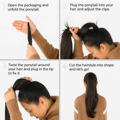 Valcero Ponytail Extension - Natural Look & Feel