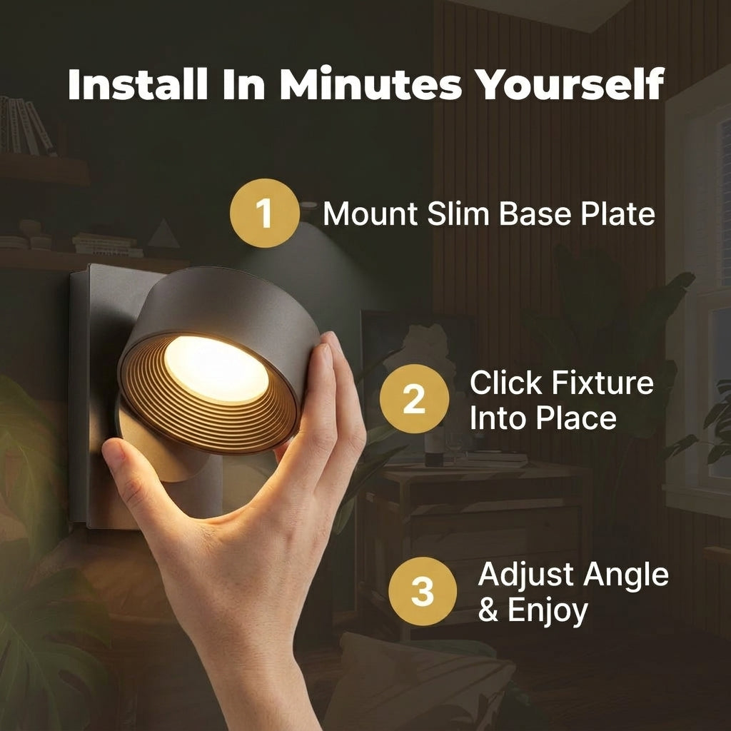 Lampe Murale Rotative Magnétique AeroGlow™ 360°