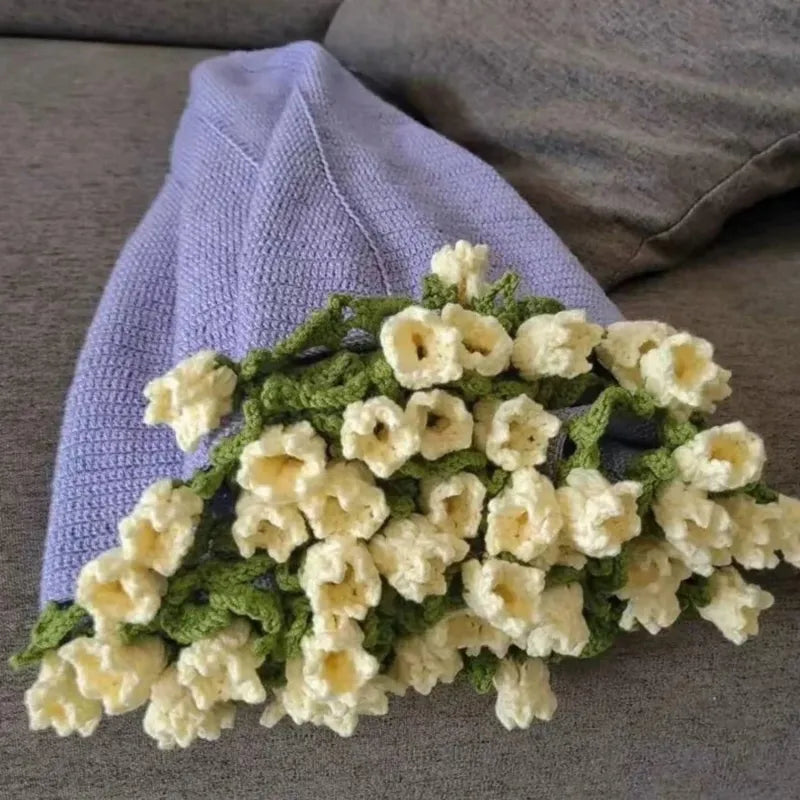 Couverture en fleurs au crochet artisanale