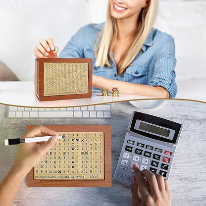 Wooden Savings Challenge Box – Turn Saving into a Fun Habit