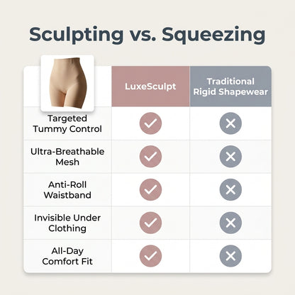 LuxeSculpt™ Seamless Tummy Control Shapewear Shorts