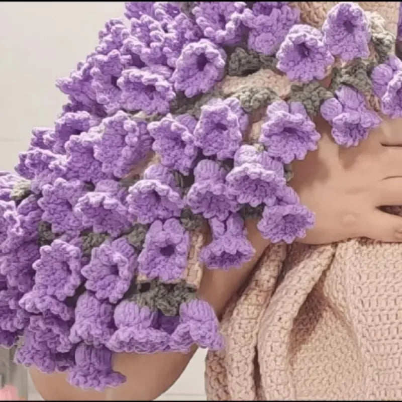 Couverture en fleurs au crochet artisanale