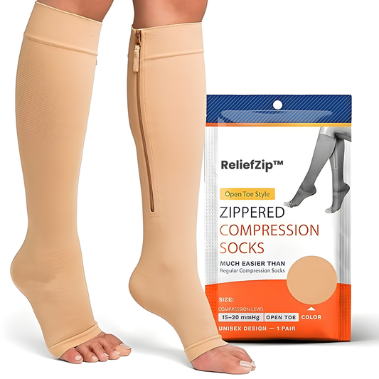 Calze di Supporto ReliefZip™ – Comfort Immediato per Gonfiore e Affaticamento delle Gambe