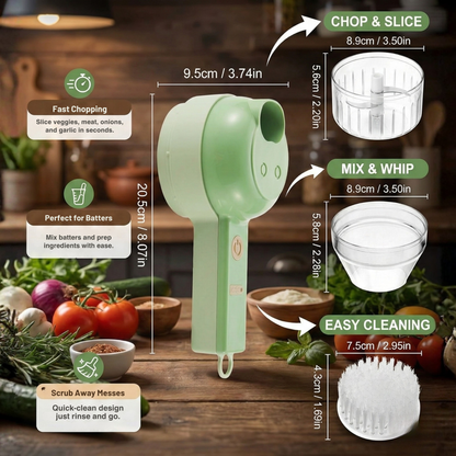 4-i-1 Smart Kjøkkenhakker™ – Hakk, Kvern og Forbered på Sekunder