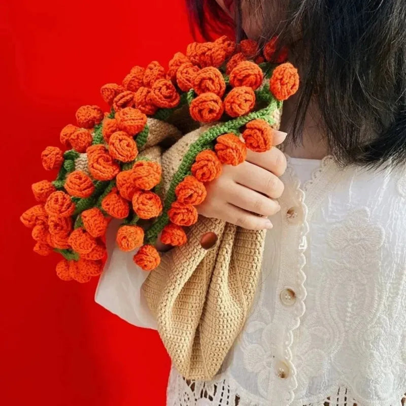 Couverture en fleurs au crochet artisanale